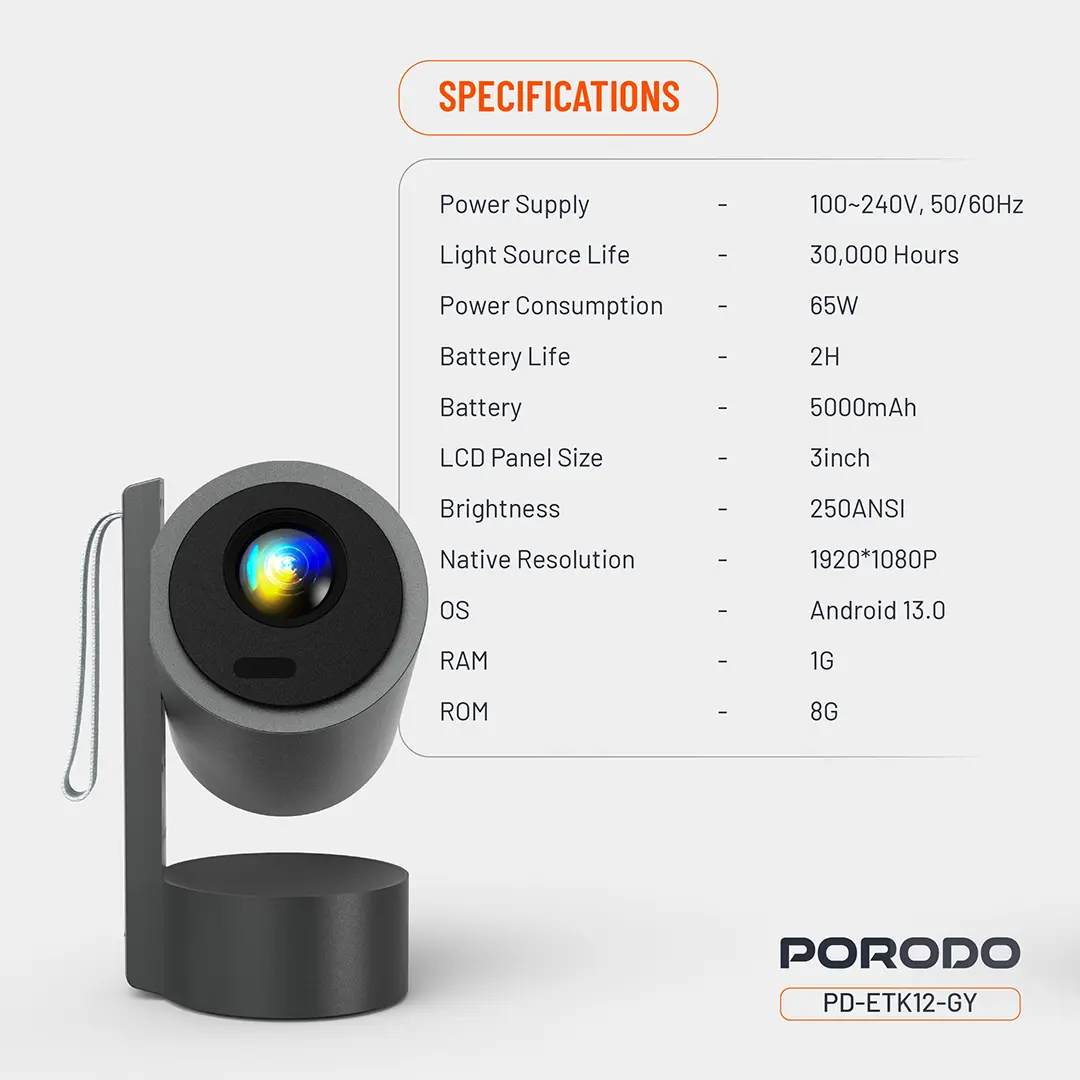 Porodo Full HD Smart Projector Porodo Full HD Smart Projector