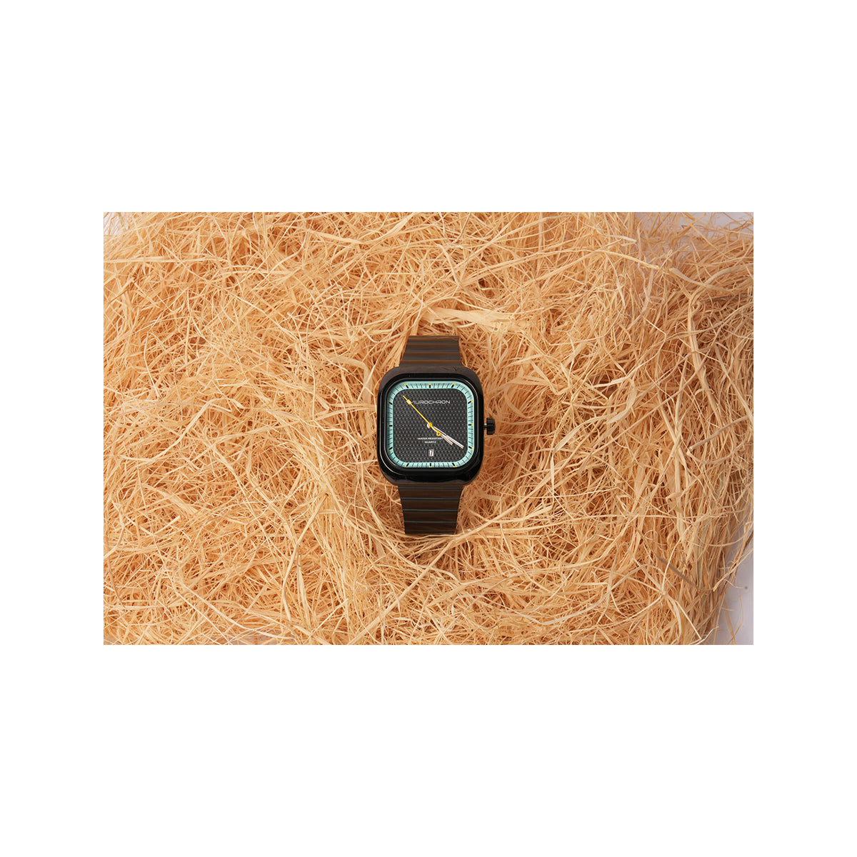 Aurochron Men's Classic Square Analog Watch with Textured Dial – rptech.qa