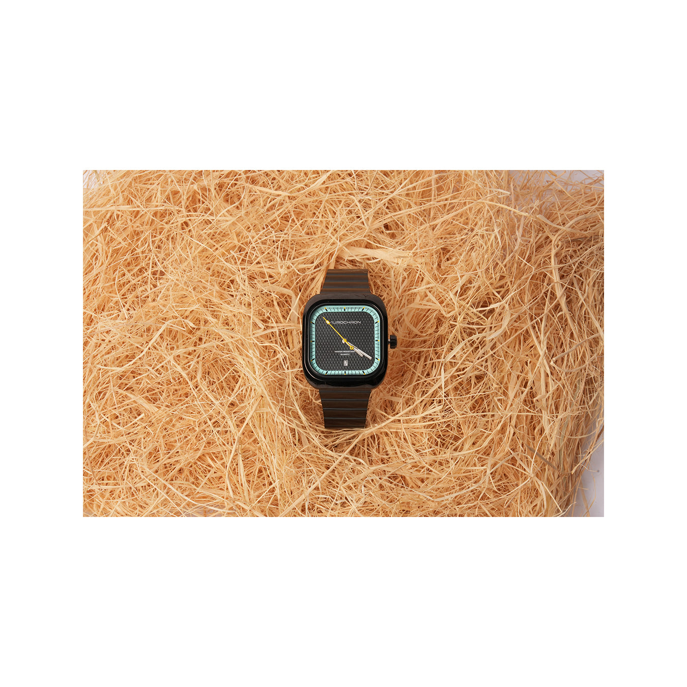 Aurochron Men's Classic Square Analog Watch with Textured Dial Aurochron Men's Classic Square Analog Watch with Textured Dial