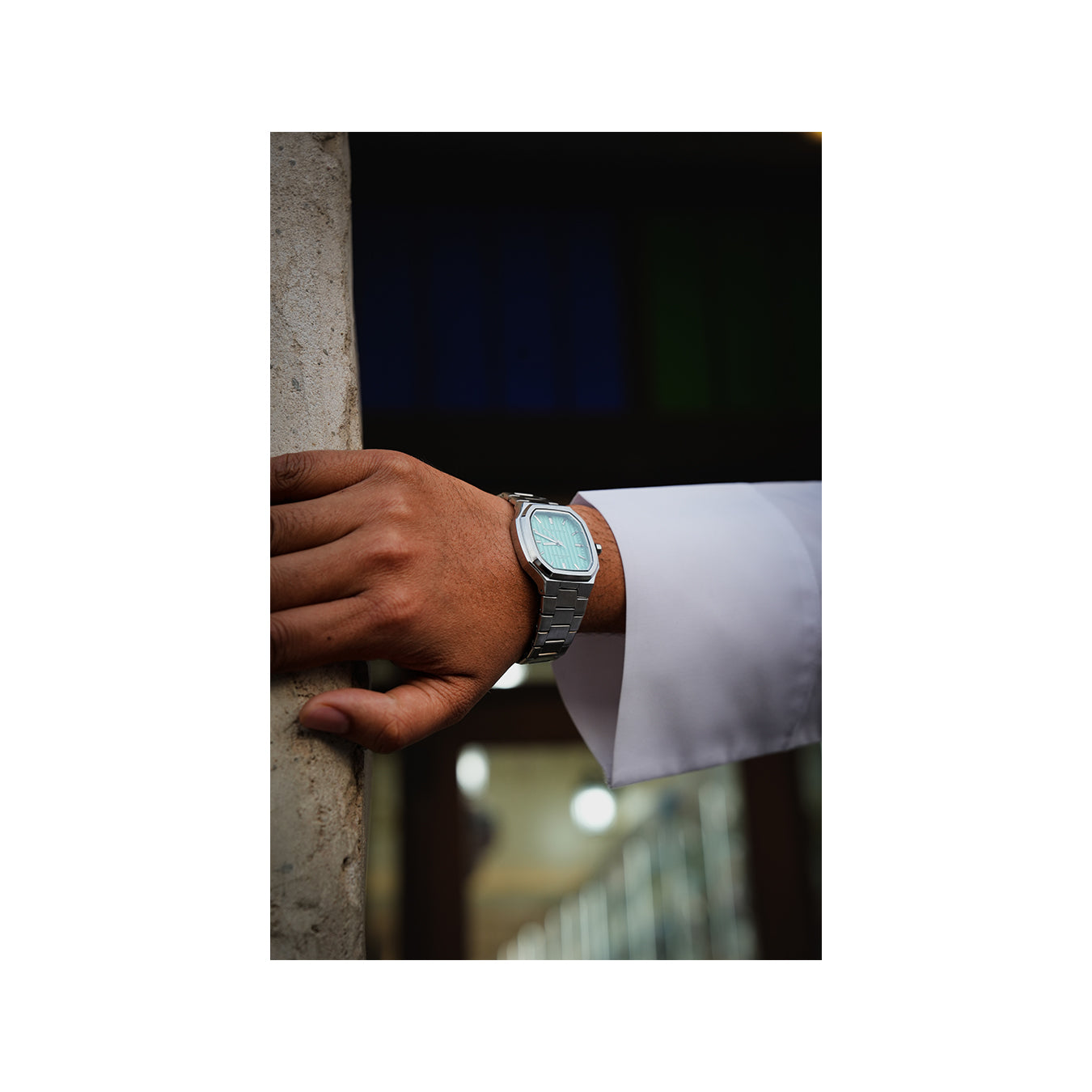 Aurochron Men's Classic Watch – Mint Green Dial – Silver Stainless Steel Bracelet – Water Resistant Quartz Aurochron Men's Classic Watch – Mint Green Dial – Silver Stainless Steel Bracelet – Water Resistant Quartz