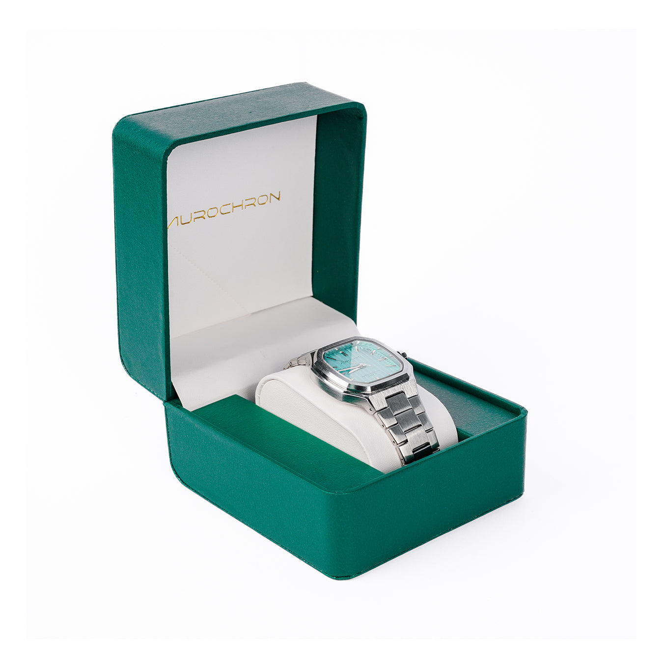 Aurochron Men's Classic Watch – Mint Green Dial – Silver Stainless Steel Bracelet – Water Resistant Quartz Aurochron Men's Classic Watch – Mint Green Dial – Silver Stainless Steel Bracelet – Water Resistant Quartz