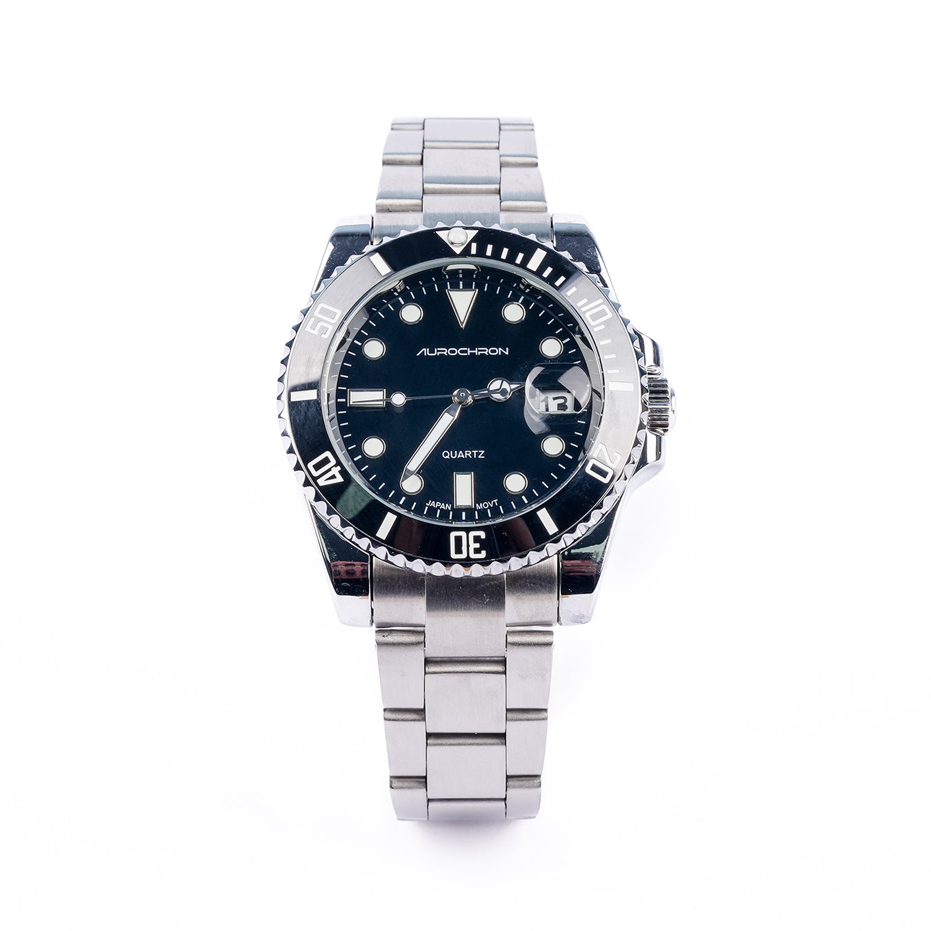 Aurochron Men's Diver Style Watch – Stainless Steel Bracelet – Date Display – Quartz Aurochron Men's Diver Style Watch – Stainless Steel Bracelet – Date Display – Quartz