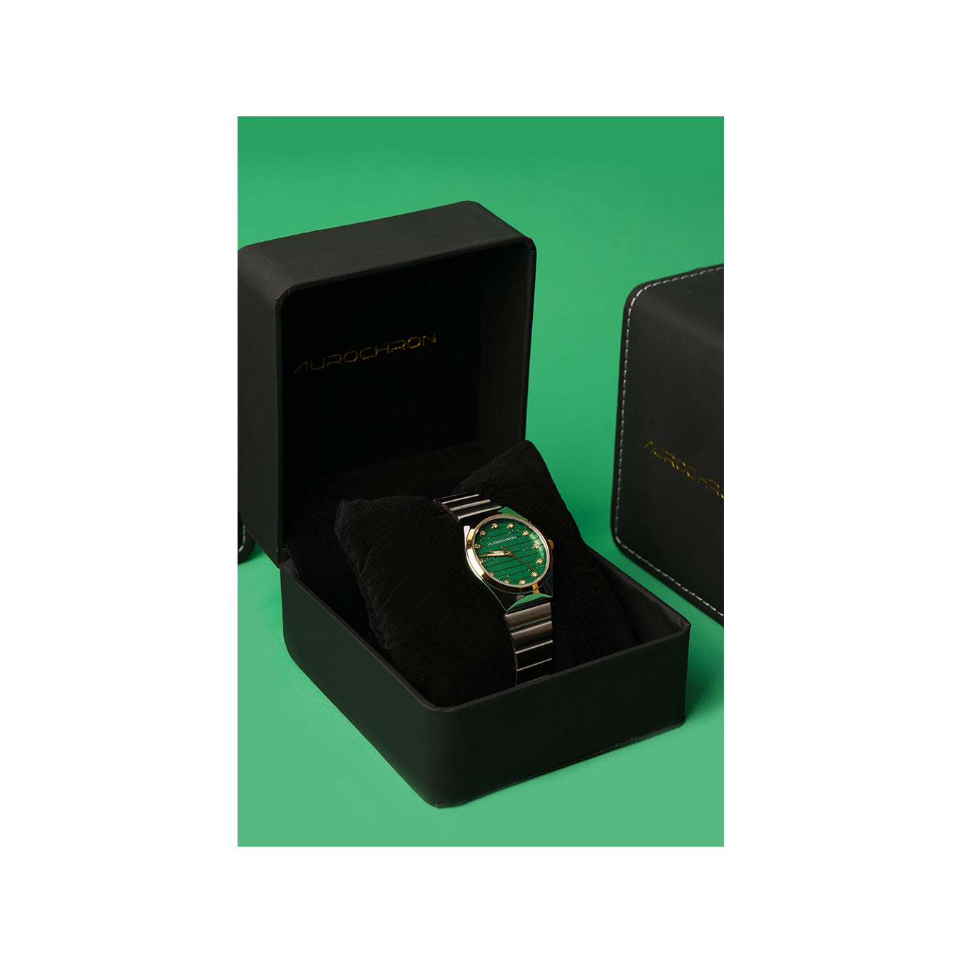 Aurochron Elegant Ladies Watch – Green Crystal Dial – Two Tone Stainless Steel Strap – Quartz Aurochron Elegant Ladies Watch – Green Crystal Dial – Two Tone Stainless Steel Strap – Quartz