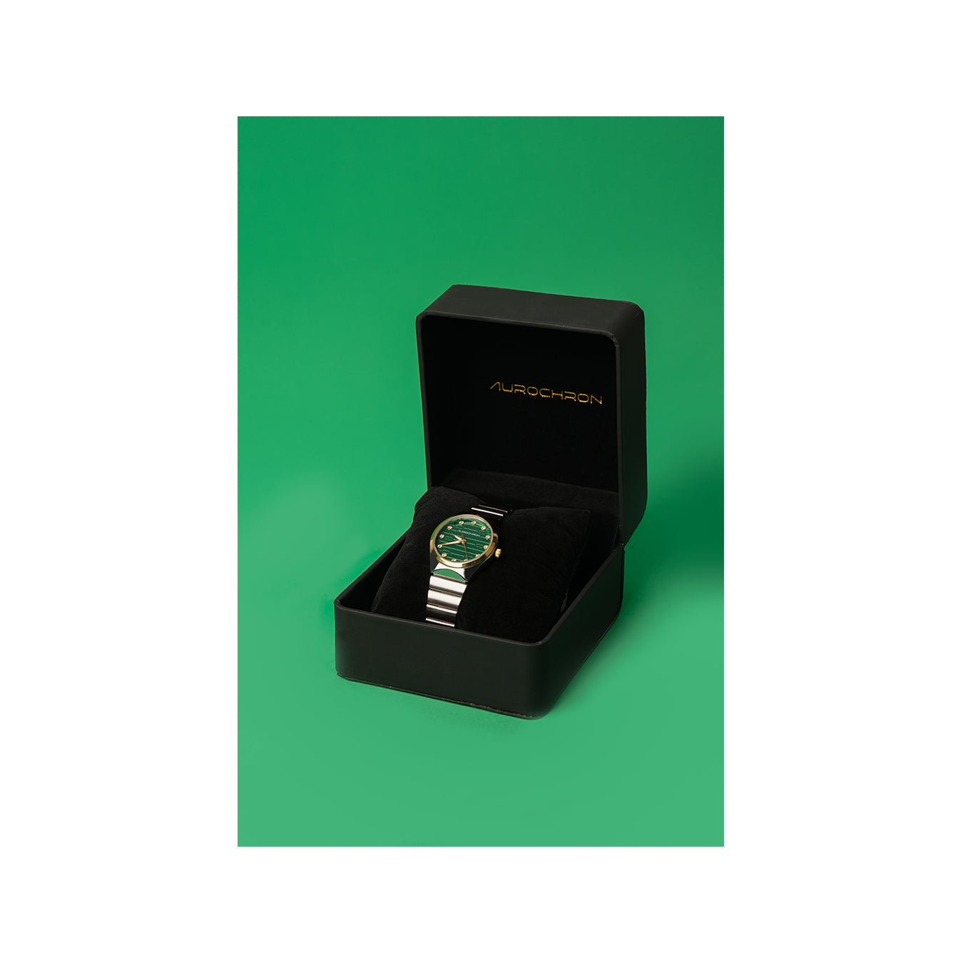 Aurochron Elegant Ladies Watch – Green Crystal Dial – Two Tone Stainless Steel Strap – Quartz Aurochron Elegant Ladies Watch – Green Crystal Dial – Two Tone Stainless Steel Strap – Quartz