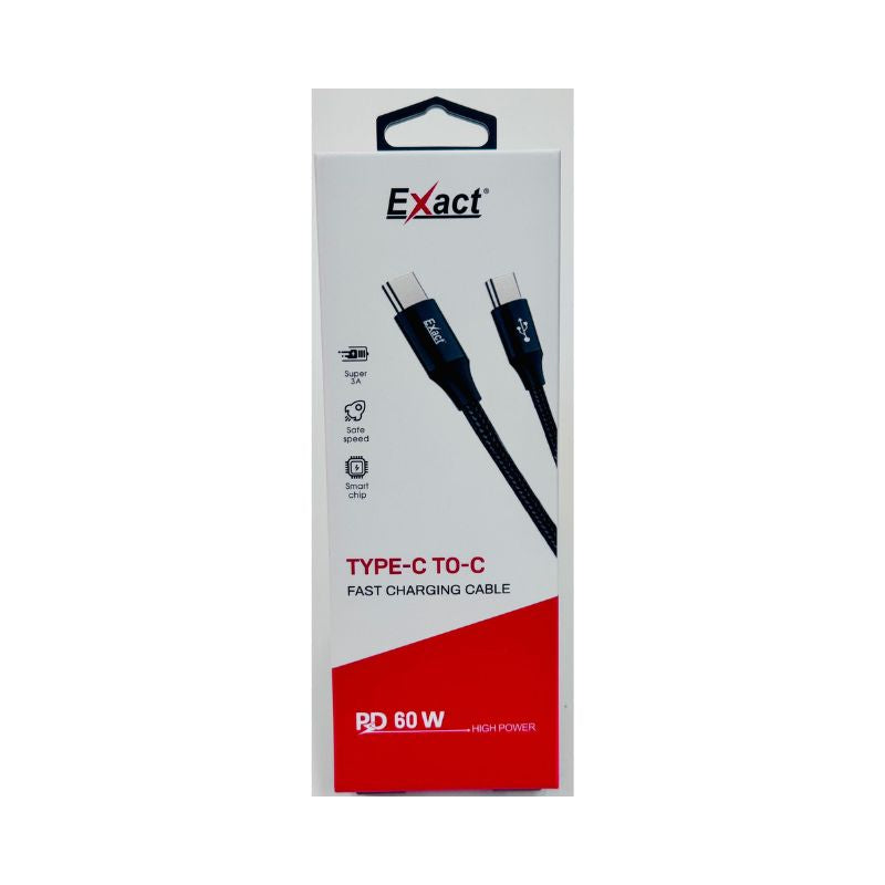 Exact Type-C to Type-C 60W Fast Charging Cable Exact Type-C to Type-C 60W Fast Charging Cable