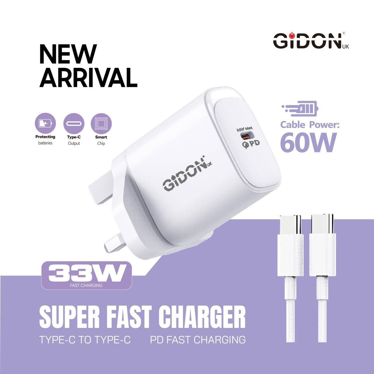 Gidon 33W Adapter Type-C to Type-C Gidon 33W Adapter Type-C to Type-C