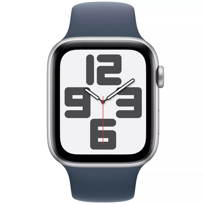 Apple Watch SE (2023) GPS 44mm MREC3 Silver Aluminium Case, Storm Blue Sport Band – S/M