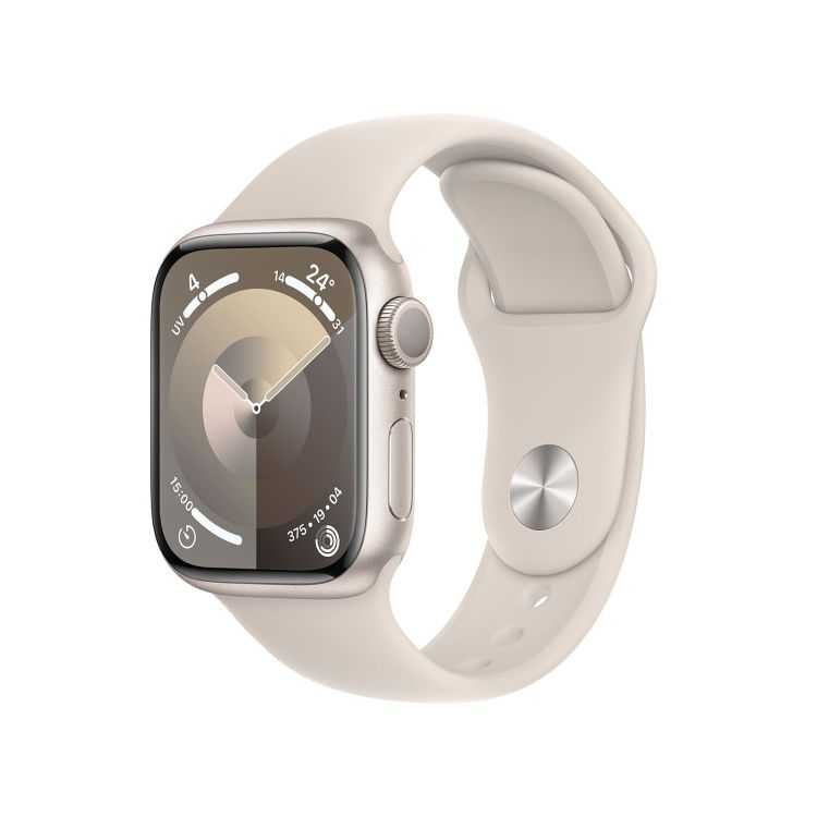 Apple Watch Series 9 MR963 GPS 45 Mm Starlight Aluminum Case With Starlight Sport Band S/M