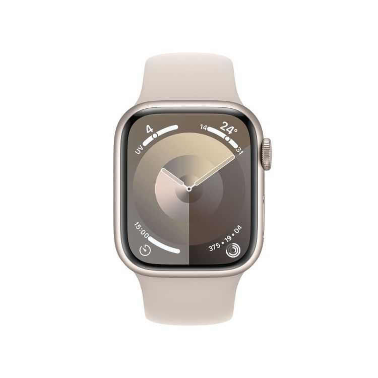 Apple Watch Series 9 GPS 41 Mm Starlight Aluminum Case With Starlight Sport Band S/M (MR8T3)