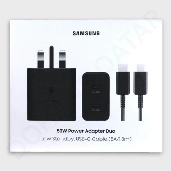 Samsung 50W Power Adapter Duo (2024) with USB-C to USB-C 5A Cable (EP-T5020XBEGGB) Samsung 50W Power Adapter Duo (2024) with USB-C to USB-C 5A Cable (EP-T5020XBEGGB)