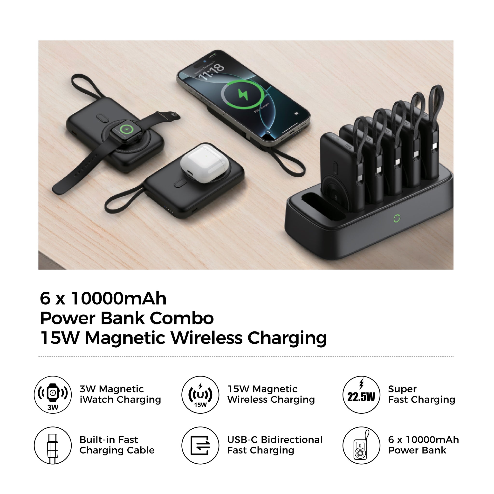 Exact Magnetic Power Bank 6-In-1 Charging Combo Exact Magnetic Power Bank 6-In-1 Charging Combo