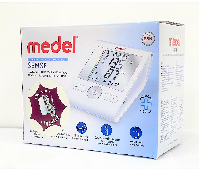 Medel GCE602 Sense Blood Pressure Monitor With Adaptor - White