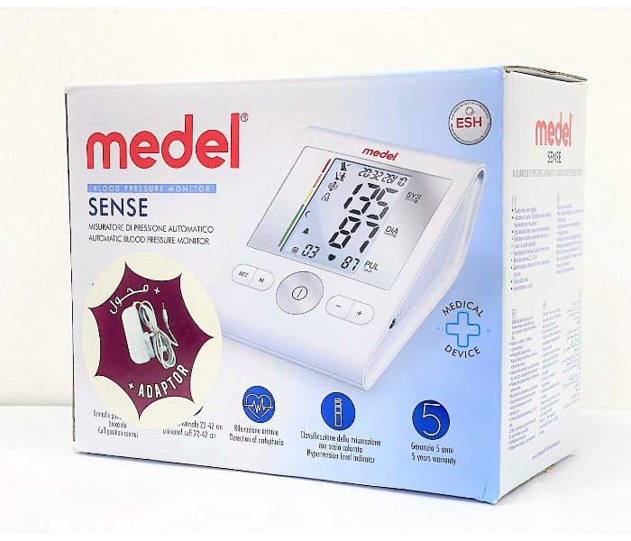 Medel GCE602 Sense Blood Pressure Monitor With Adaptor - White Medel GCE602 Sense Blood Pressure Monitor With Adaptor - White