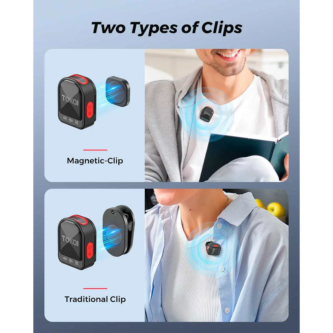TOKQI H01 Wireless 2 in 1 Magnetic Microphone TOKQI H01 Wireless 2 in 1 Magnetic Microphone