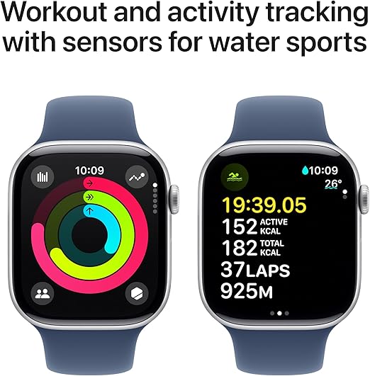 Apple Watch Series 10 GPS 42mm Silver Aluminium Case with Denim Sport Band - M/L (MWWC3QA/A) Apple Watch Series 10 GPS 42mm Silver Aluminium Case with Denim Sport Band - M/L (MWWC3QA/A)
