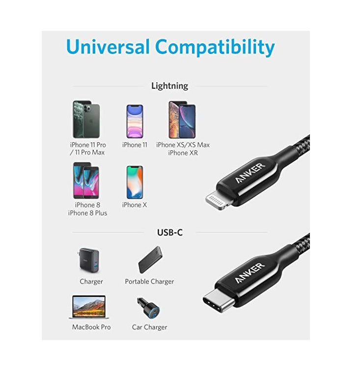 Anker USB C to Lightning Cable Powerline+ III MFi Certified Lightning Cable Anker USB C to Lightning Cable Powerline+ III MFi Certified Lightning Cable