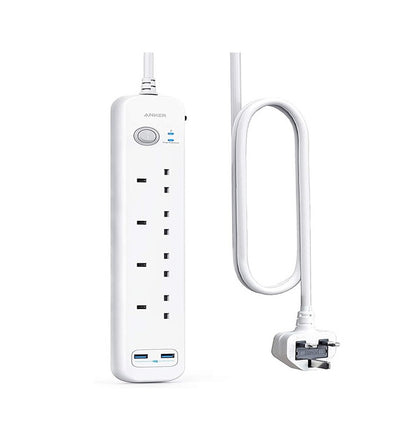 Anker Extension Lead with 2 USB Ports and 4 Wall Outlets