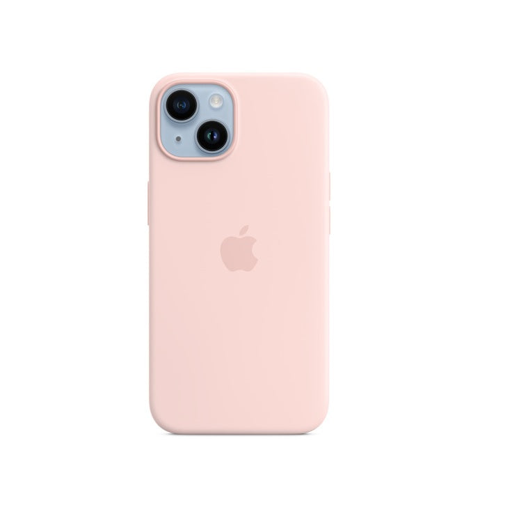 iPhone 14 Silicone Case with MagSafe - Chalk Pink