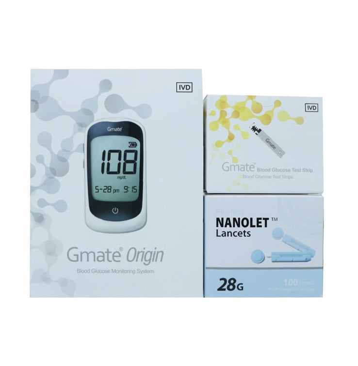 Gmate Origin Blood Glucose Meter PG310 + Strip 50s +100 Lancets